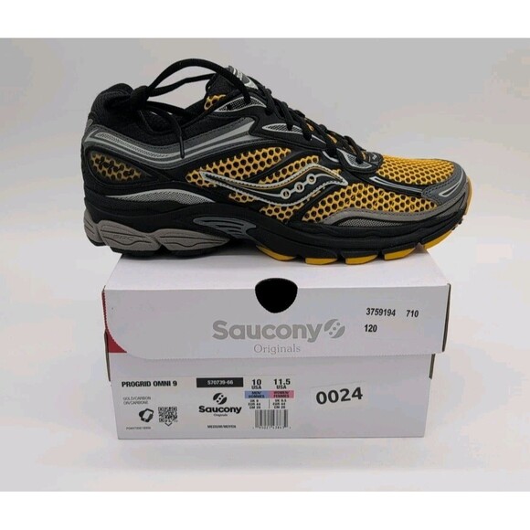 Saucony PROGRID OMNI 9 Gold/Carbon S70739-66 M 10/W 11.5 Hiking Trail Shoes - Picture 3 of 13